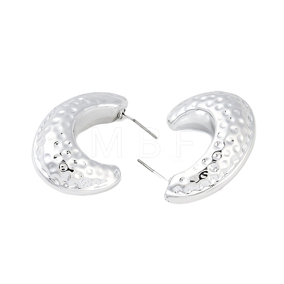 Texture Moon CCB Plastic Stud Earrings for Women EJEW-Q382-06P-1