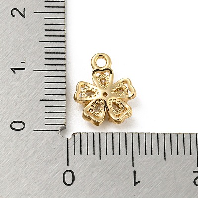 Brass with Clear Cubic Zirconia Charms KK-G478-02D-KCG-1