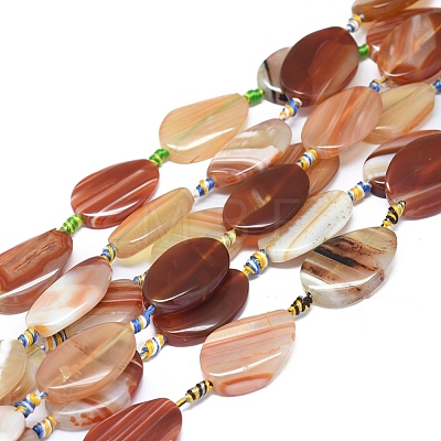 Natural Banded Agate/Striped Agate Beads Strands G-L544-009-1