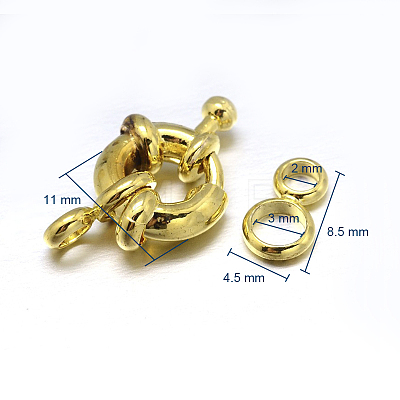 Brass Spring Ring Clasps X-KK-L082B-01G-1