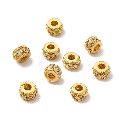 Rack Plating Brass Cubic Zirconia Beads KK-G457-03G-02-1