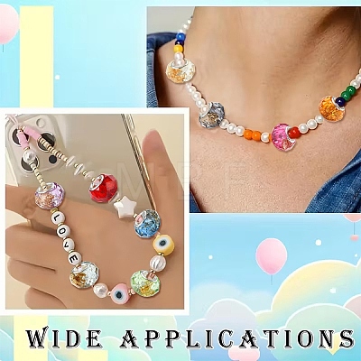 60Pcs 12 Colors Transparent Resin Rondelle European Beads RESI-YW0006-15-1