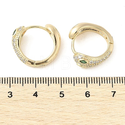 Brass Clear Cubic Zirconia Hoop Earrings EJEW-Q014-28G-1