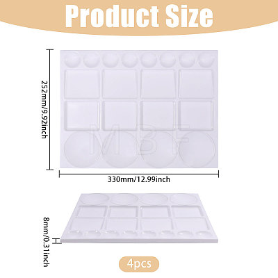 Rectangle Plastic Watercolor Oil Palette AJEW-WH0696-655-1