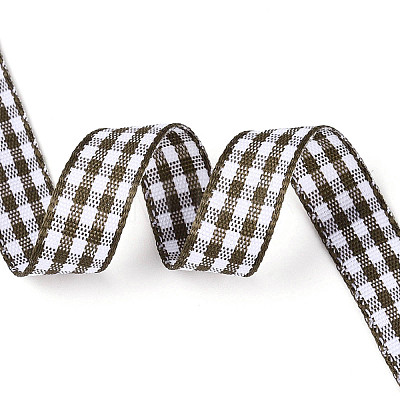 Single Face Plaid Polyester Satin Ribbon SRIB-T009-10C-1