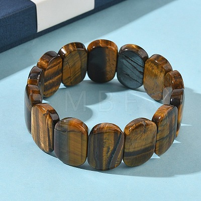 Natural Tiger Eye Beads Stretch Bracelets for Women Men BJEW-I323-02E-1