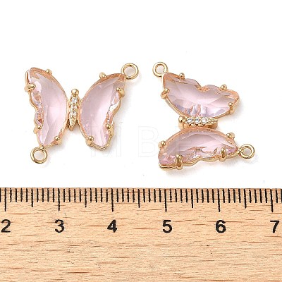 Brass Pave Faceted Glass Connector Charms X-FIND-Z020-04I-1