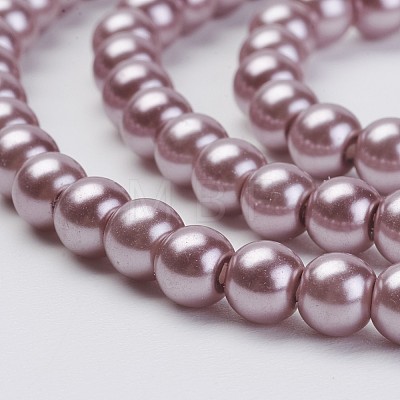 Eco-Friendly Dyed Glass Pearl Beads Strands HY-A008-5mm-RB085-1