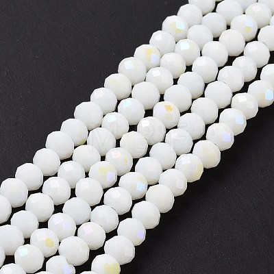 Electroplate Opaque Solid Color Glass Beads Strands EGLA-A034-P4mm-L17-1