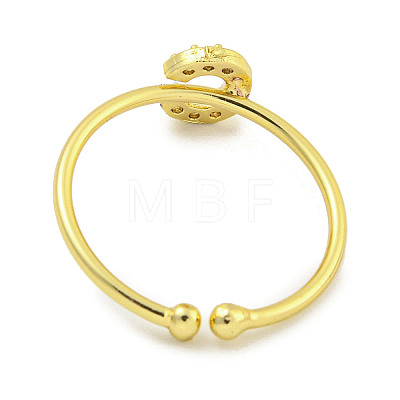 Rack Plating Brass Open Cuff Rings for Women RJEW-F162-02G-C-1