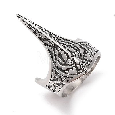 Viking 304 Stainless Steel Eagle Beak Finger Rings for Mens Womens RJEW-U005-07E-AS-1