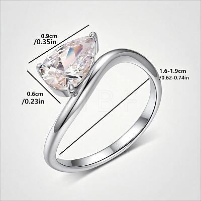 Brass Pave Single Cubic Zirconia Finger Rings for Women ZK8046-6-1