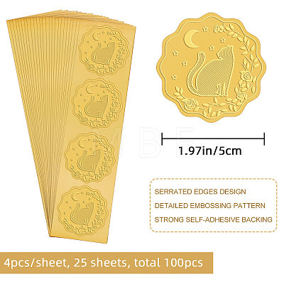 Self Adhesive Gold Foil Embossed Stickers DIY-WH0211-138-1