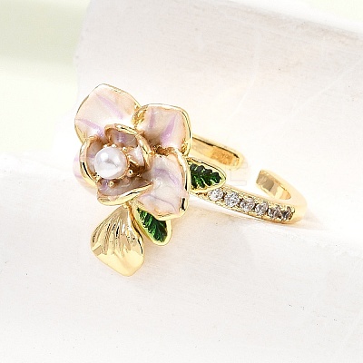 Barss Enamel Cuff Open Rings for Women KK-CBA1C83-01A-G-1