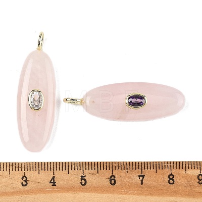 Natural Rose Quartz Pendants G-D357-02E-1