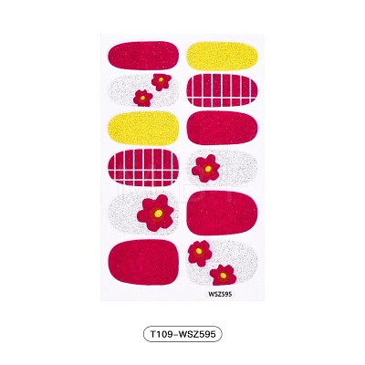 Avocados & Strawberries & Flowers Full Cover Nail Art Stickers MRMJ-T109-WSZ595-1