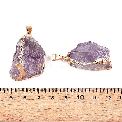 Raw Rough Natural Amethyst Pendants G-T138-174B-1