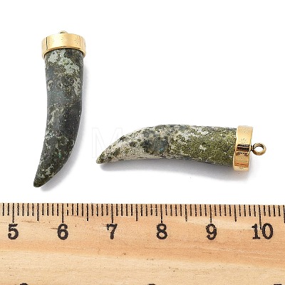 Natural Unakite Horn Pendants STAS-R130-03G-02-1