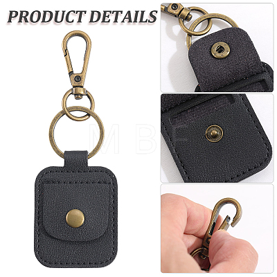 Rectangle PU Leather Ring Holder Pendant Decoration AJEW-CP0011-03-1
