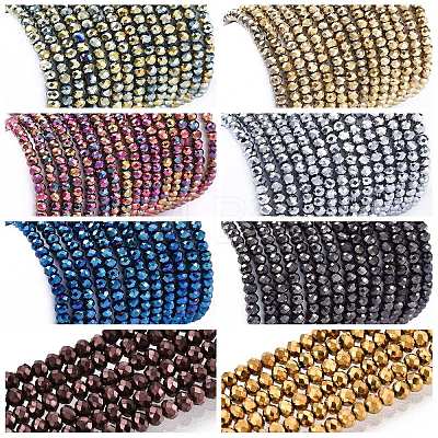 Electroplate Glass Beads Strands EGLA-F149-FP-M-1