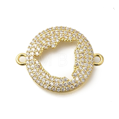 Rack Plating Brass Micro Pave Clear Cubic Zirconia Hollow Connector Charms KK-M079-13G-1