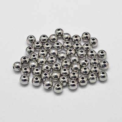Rack Plating Brass Round Spacer Beads X1-KK-I601-6mm-P-RS-1