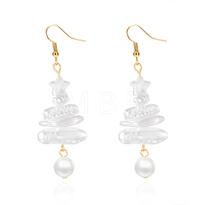 Alloy & Imitation Pearl Dangle Earrings WGB67B8-01-1