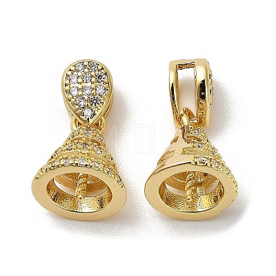 Rack Plating Brass Micro Pave Cubic Zirconia Cup Pearl Peg Bails Pin Pendants KK-S397-14G-1