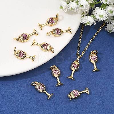 SHEGRACE Brass Micro Pave Cubic Zirconia Pendants XGRQ2C348-406G-1