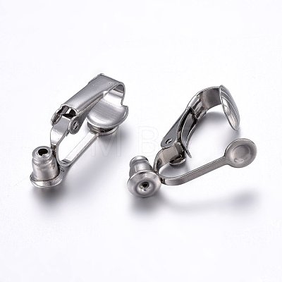304 Stainless Steel Clip-on Earring Converters Findings STAS-O110-20P-1
