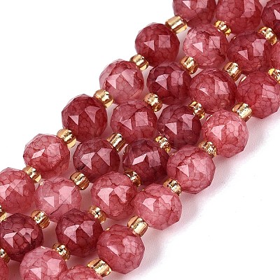 Ombre Effect Dyed Transparent Crackle Glass Beads Strands GLAA-Q111-8MM-05-1