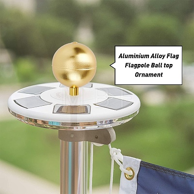 Aluminium Alloy Flag Flagpole Ball top Ornament AJEW-WH0018-28G-1