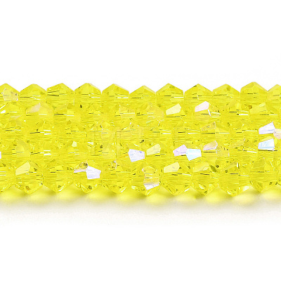 Transparent Electroplate Glass Beads Strands EGLA-A039-T6mm-L21-1