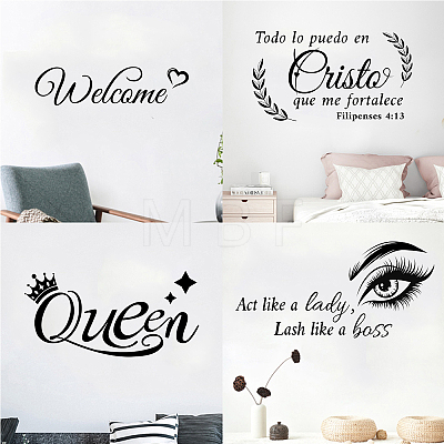 PVC Quotes Wall Sticker DIY-WH0200-092-1