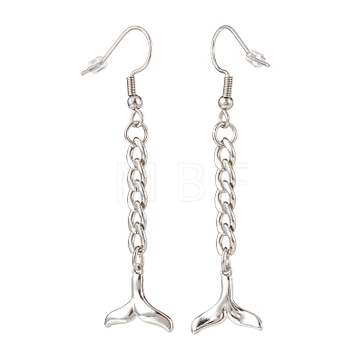 Curb Chains with Charm Long Dangle Earrings EJEW-JE04963-1