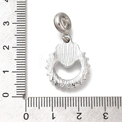 Rack Plating Alloy Crystal Rhinestone European Dangle Charms PALLOY-P307-11A-P-1