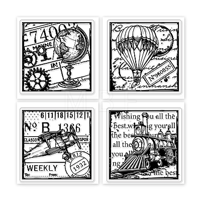 4Pcs 4 Styles PVC Stamp DIY-WH0487-0005-1