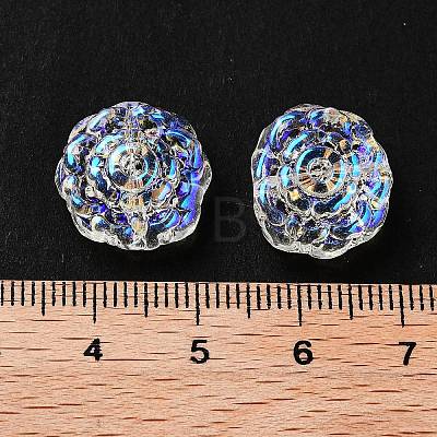 Spray Painted Transparent Glass Beads GLAA-D038-01M-1