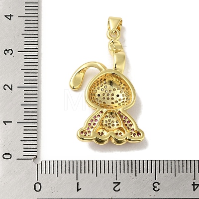 Rack Plating Brass Micro Pave Cubic Zirconia Pendants KK-P272-08G-1