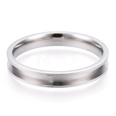 201 Stainless Steel Grooved Finger Ring Settings RJEW-TAC0017-4mm-06A-1