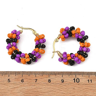 Halloween 201 Stainless Steel Hoop Earrings for Women EJEW-JE07510-1