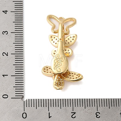 Brass Micro Pave Clear Cubic Zirconia Fold Over Clasps KK-S382-01G-1