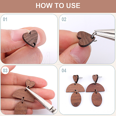 50Pcs Wood Stud Earring Finding FIND-SP0001-19C-1
