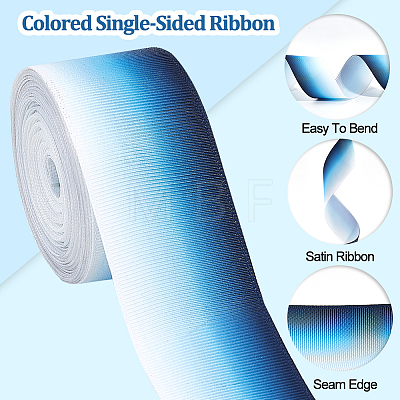 Gradient Color Polyester Grosgrain Ribbons OCOR-WH0047-20A-1