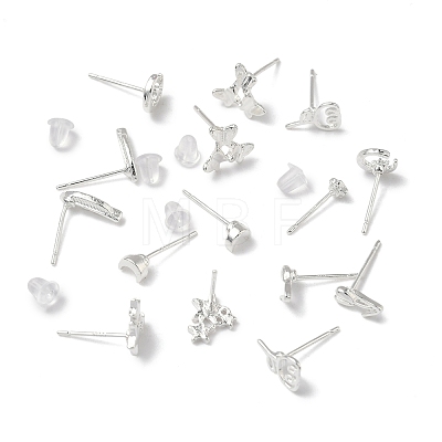 2 Pairs Alloy Stud Earrings for Women EJEW-FS0001-27A-1