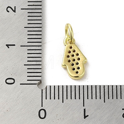 Brass Micro Pave Cubic Zirconia Charms KK-M283-13B-02-1