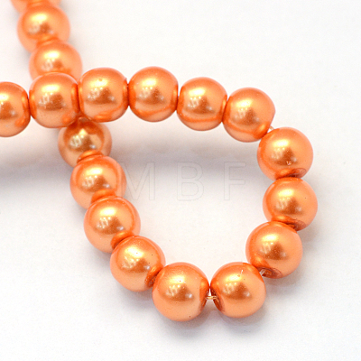 Baking Painted Pearlized Glass Pearl Round Bead Strands HY-Q003-4mm-36-1