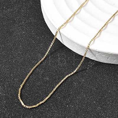 0.8MM Brass Box Chain Necklaces NJEW-G341-02G-1