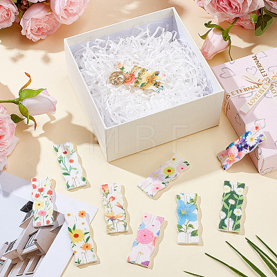 10Pcs 10 Styles Flower Printed Felt Necklace Display Cards DIY-SC0033-86A-1