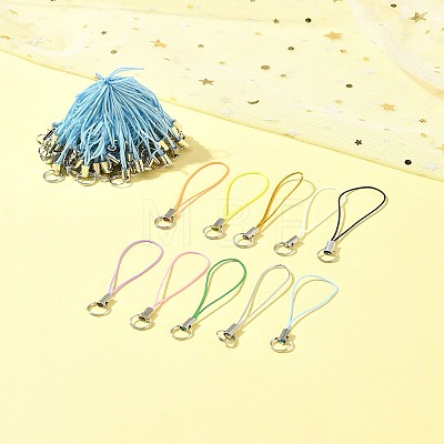 100Pcs Polyester Cord Mobile Straps MOBA-FS0001-02G-1